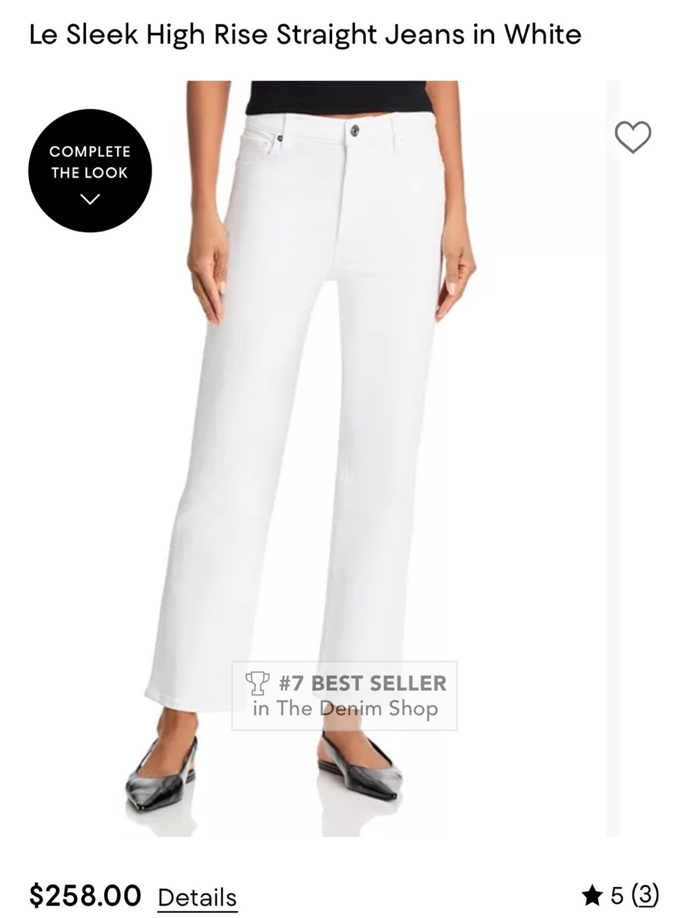 Frame Denim Le High Straight White Jeans